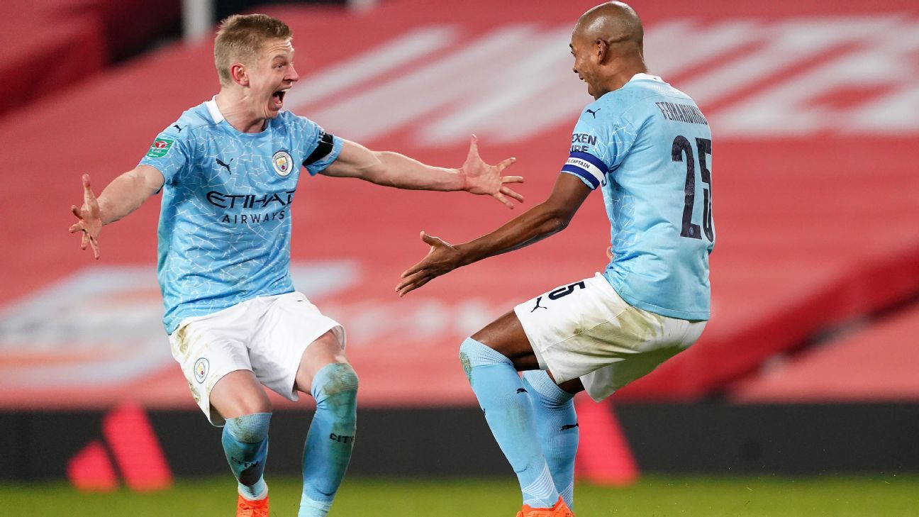 Copa da Liga Inglesa: Manchester City vence Manchester United por 2 a 0 com gol de Fernandinho e ...