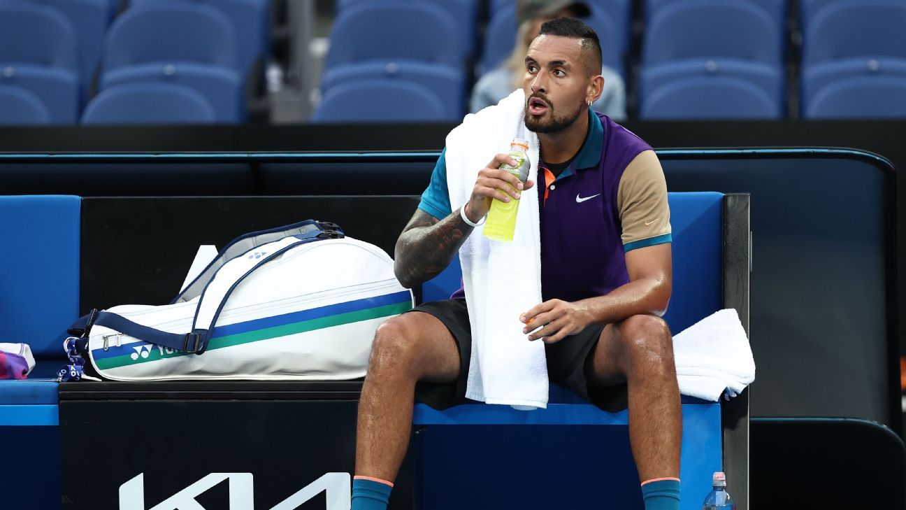 Australian Open Nick Kyrgios takes aim at team box during first-round match