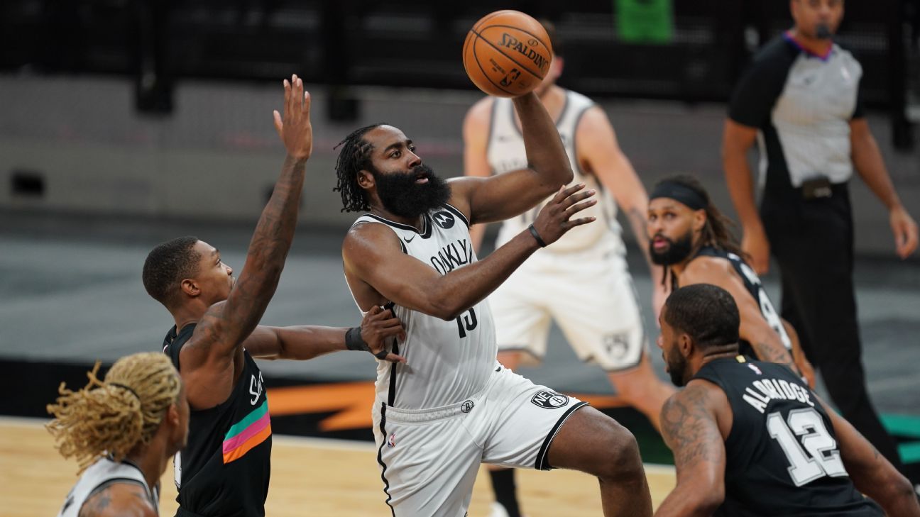 Kyrie Irving has been reacting to James Harden’s seventh triple since joining the Brooklyn Nets