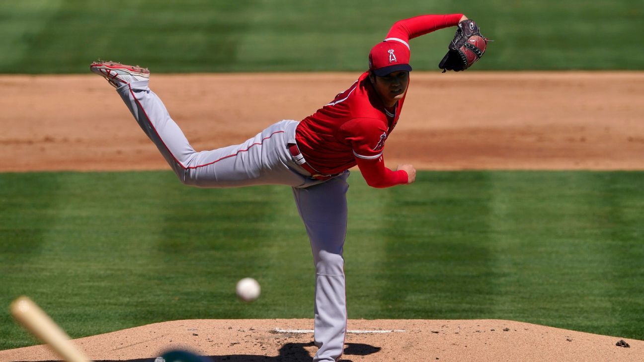 Shohei Ohtani delivers in mound at the spring premiere for the Los Angeles Angels