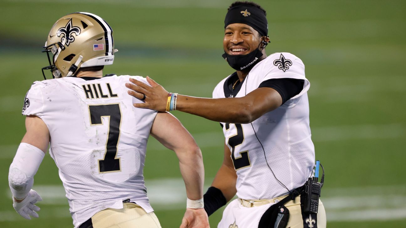 Jameis Winston's deal with Saints cements him and Taysom Hill as favorites  to replace Drew Brees - New Orleans Saints Blog- ESPN