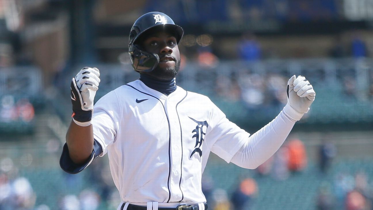Detroit Tigers' Akil Baddoo homers on first pitch of first MLB at-bat - ESPN