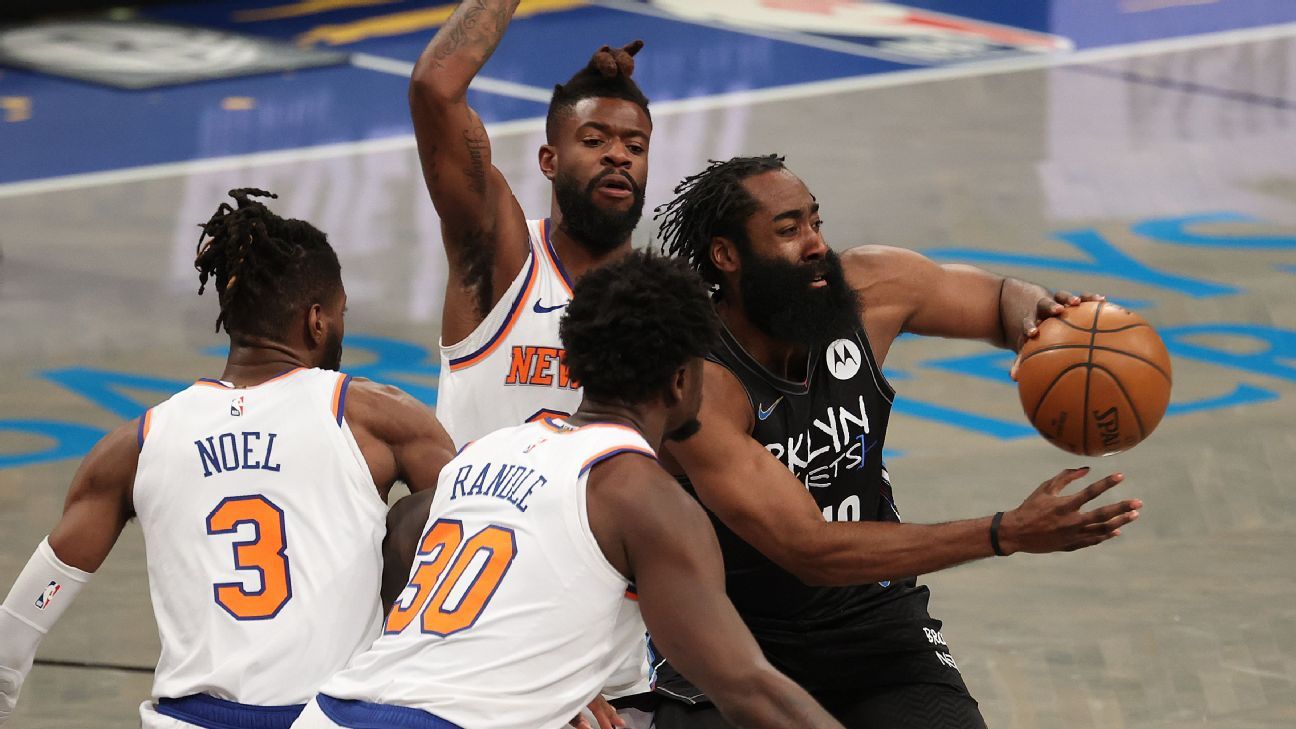 James Harden recovers from his injury (right-hander tendon) and leaves the game against Knicks