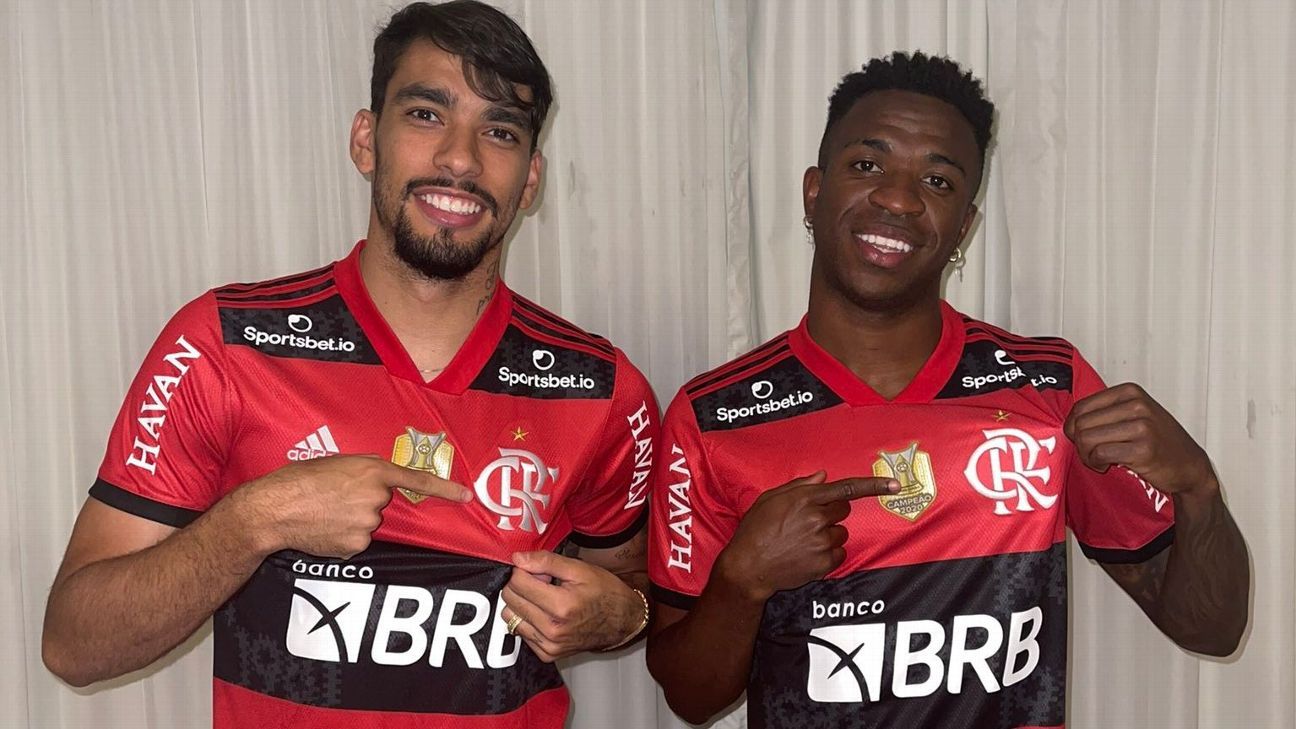 Paquetá e Vinicius Jr postam foto com camisa do Flamengo e mandam recado:  'Bateu saudades' - ESPN