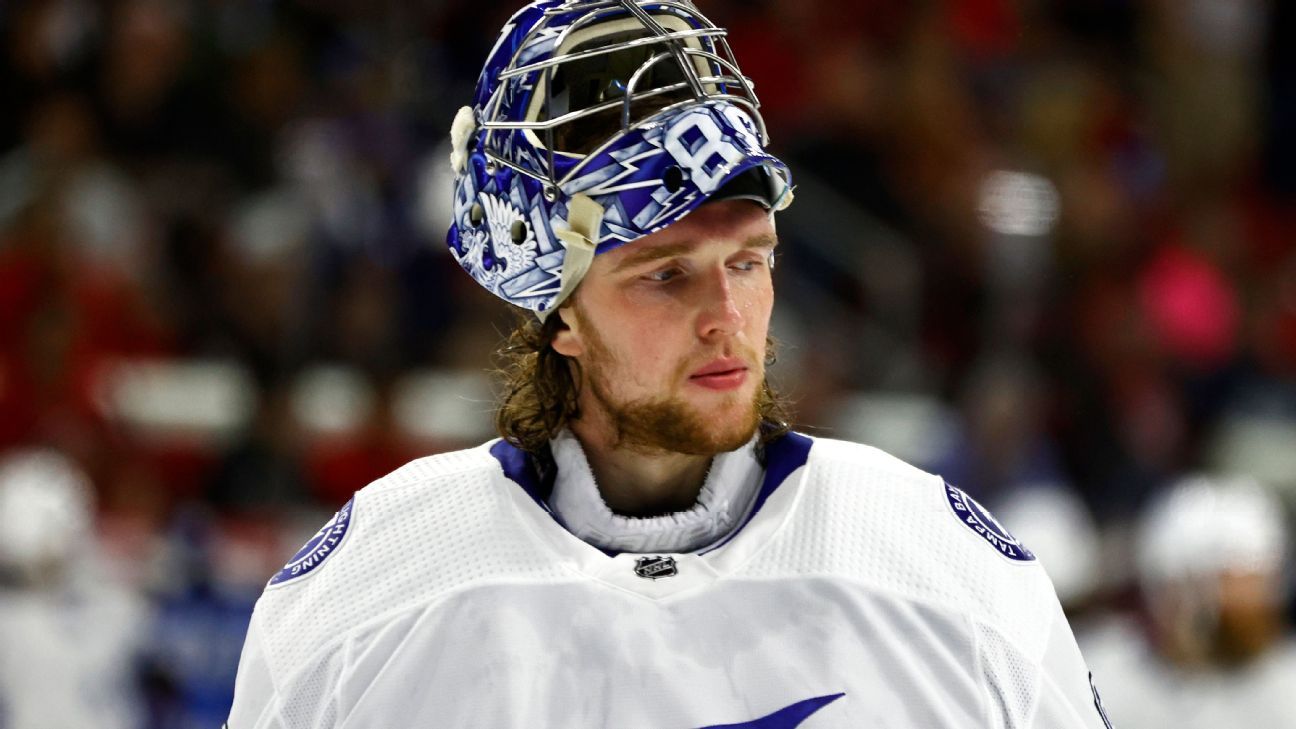 Andrei Vasilevskiy Tampa Bay Player Skyline WHT