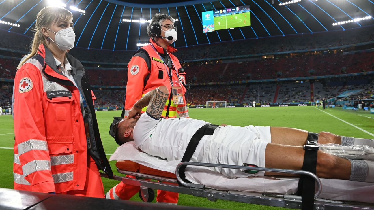 Euro 2020: Italy's Leonardo Spinazzola suffers torn Achilles tendon vs. Belgium