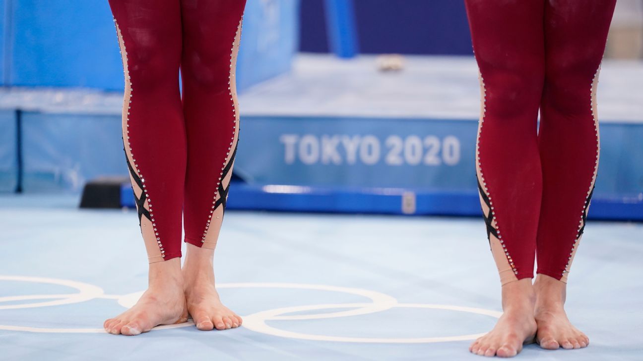 German women's gymnastics team wears unitards in qualifying at