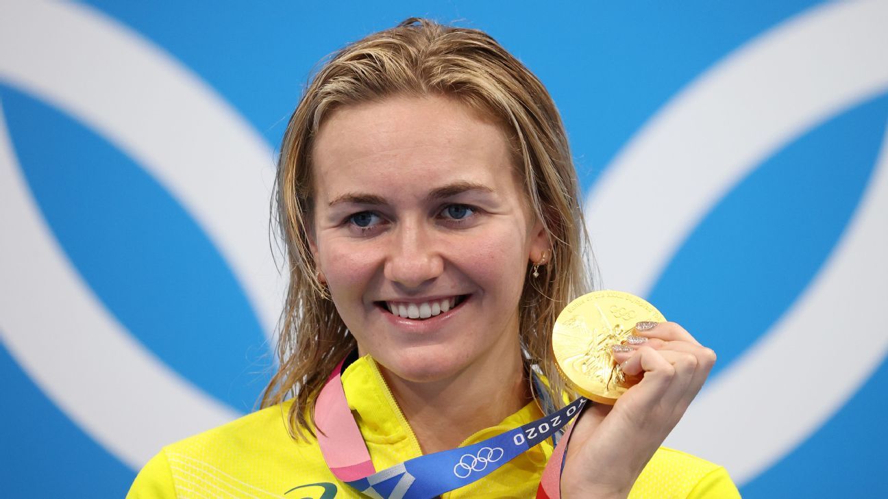 Australian swimmer Ariarne Titmus sets Olympic record to win more Tokyo