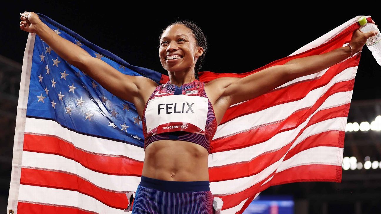 Allyson Felix claims 10th Olympic medal as Shaunae Miller-Uibo defends 400-meter..