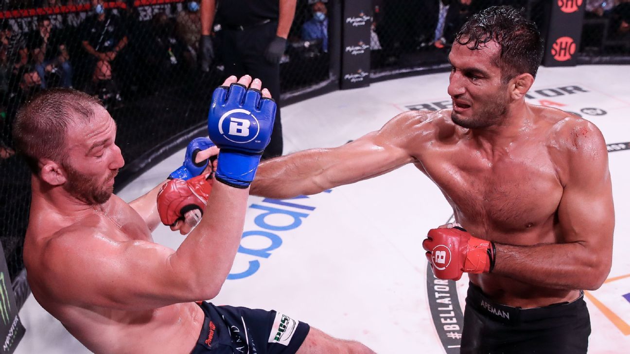 Gegard Mousasi continues reign as Bellator middleweight champion with TKO finish..
