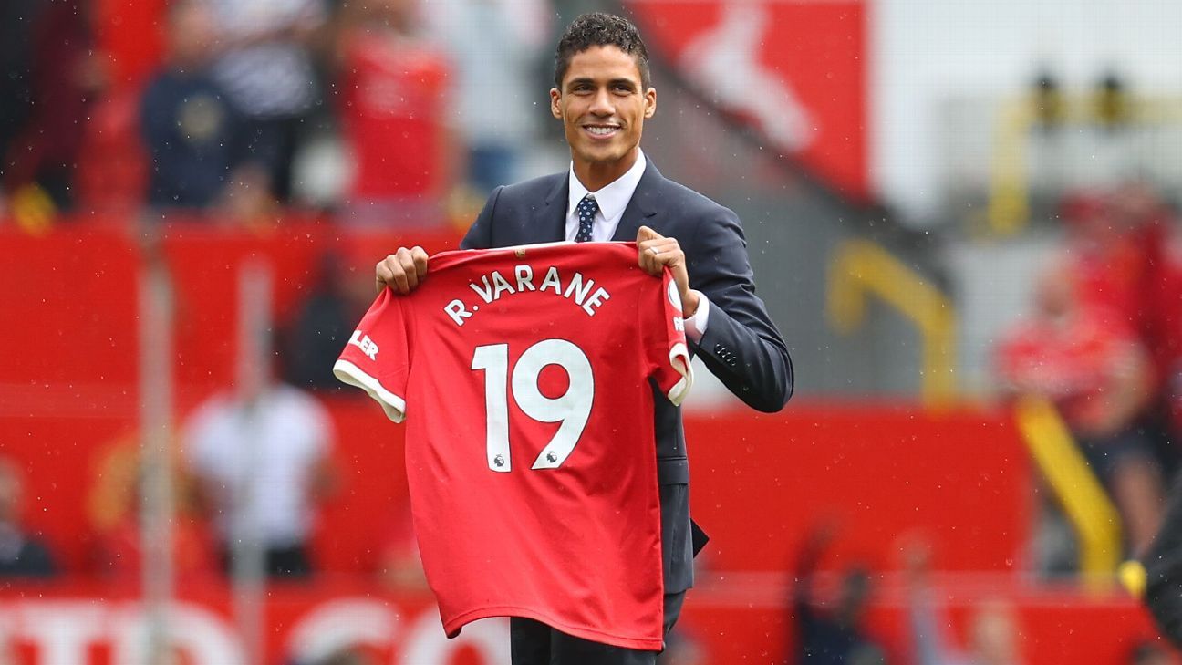 Man United sign Real Madrid's Raphael Varane, present him on pitch before Premie..