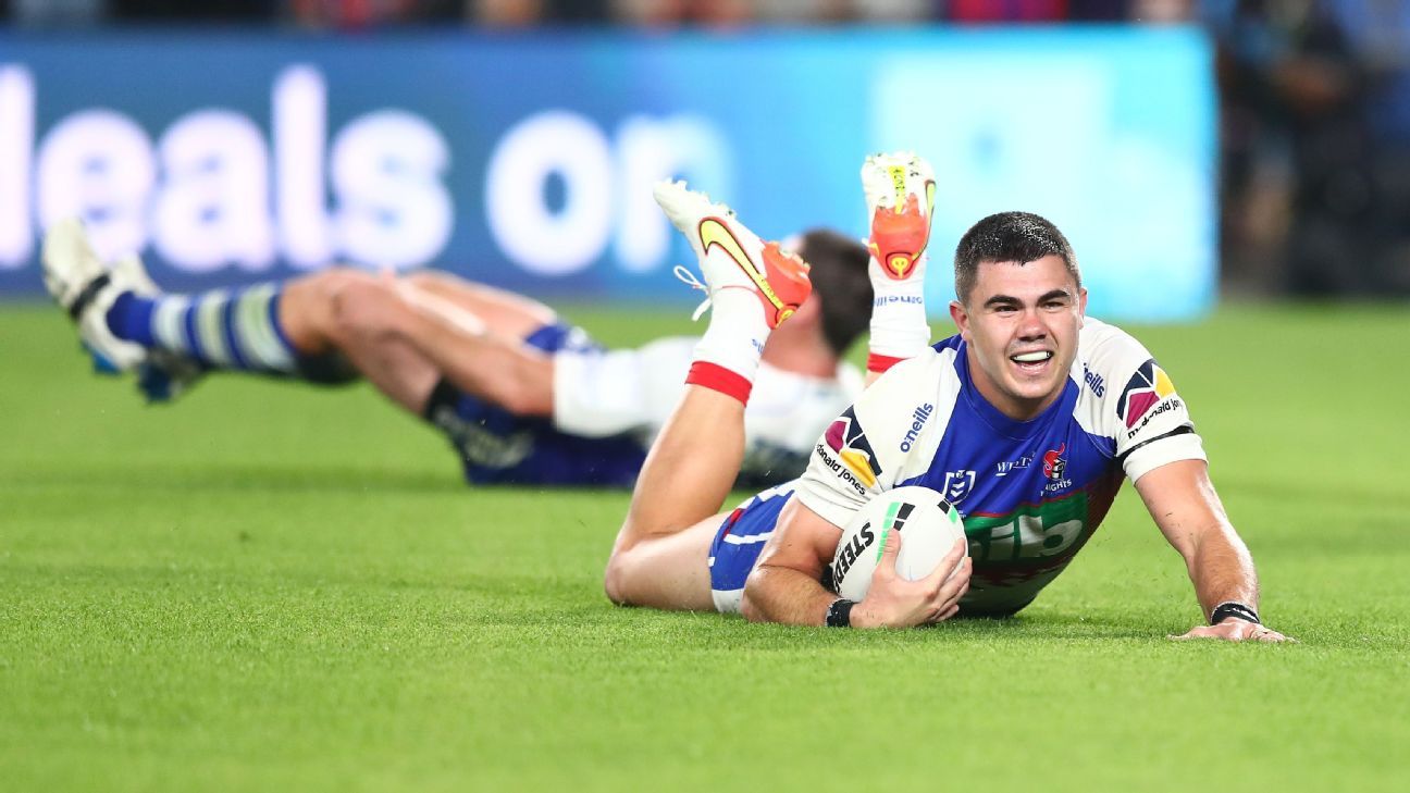 NRL Round 23 Newcastle Knights beat Canterbury Bulldogs, on cusp of finals