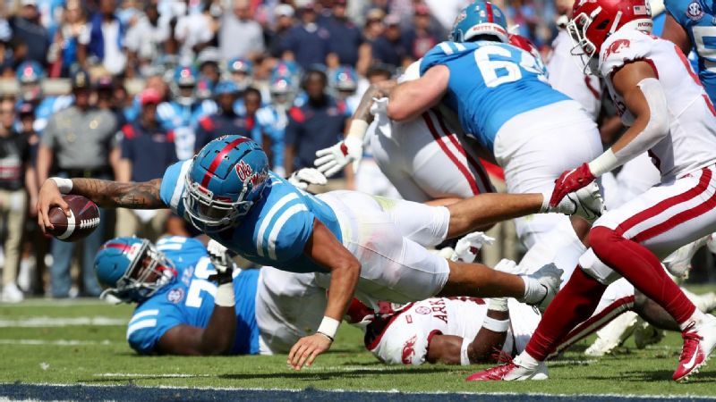 Rebels maintain off Hogs 52-51 in offensive thriller