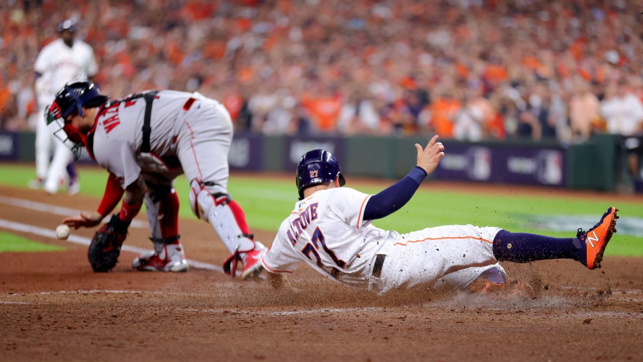 MLB playoffs: Altuve, Astros stage late rally, tie ALCS vs. Red Sox 