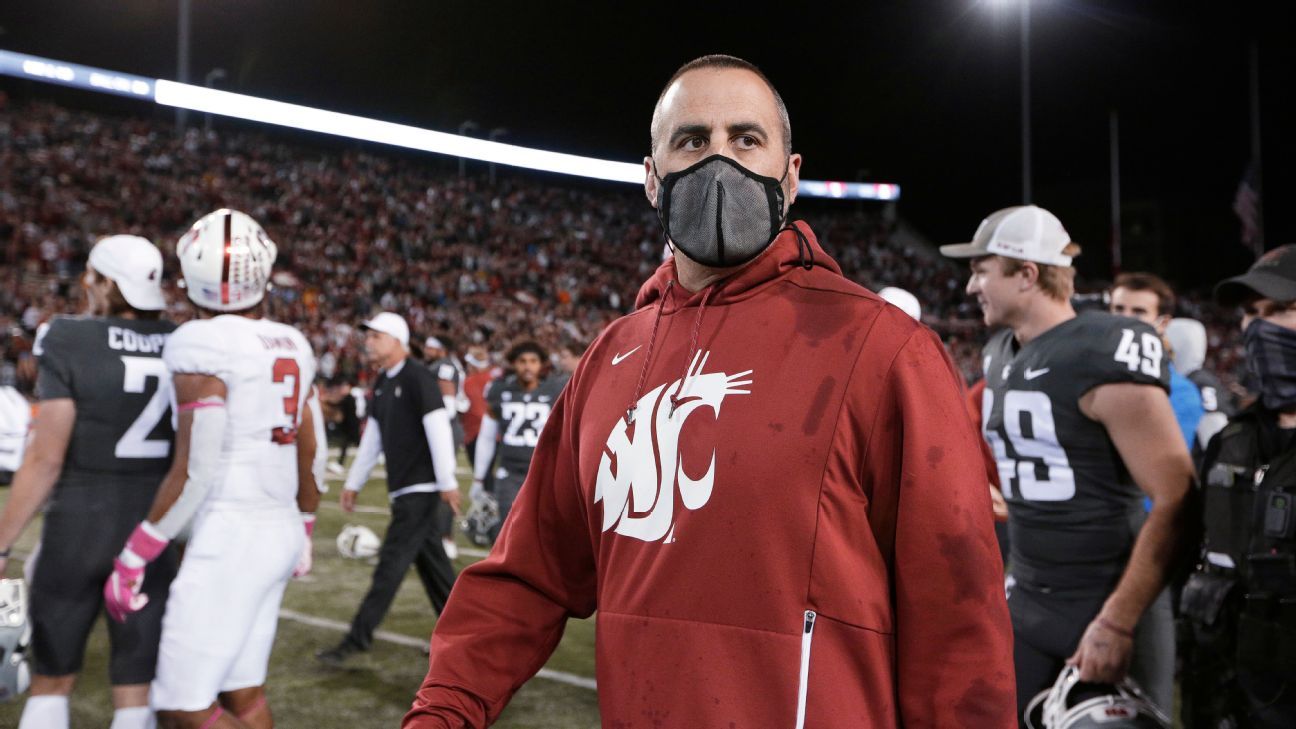 Washington State football coach Nick Rolovich's status unclear ahead of Monday v..