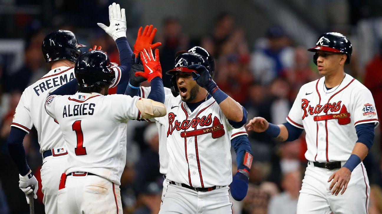 Braves walk off Dodgers again on Eddie Rosario single, take 2-0 lead in  NLCS - The Boston Globe