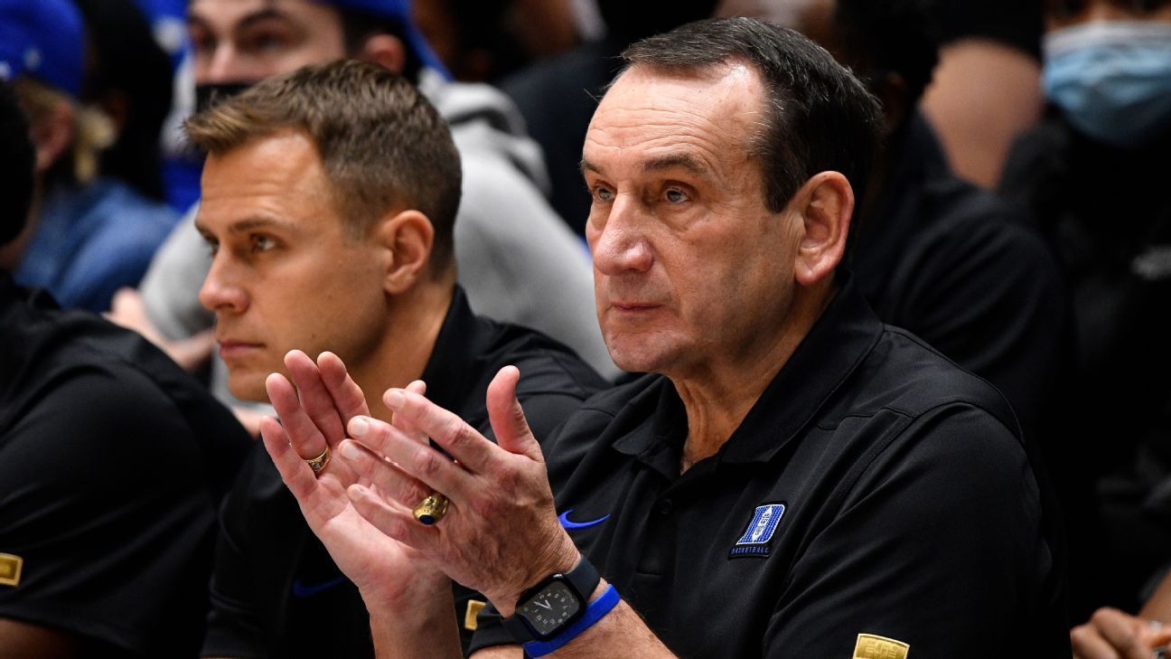 Duke Blue Devils coach Mike Krzyzewski 'in the moment' entering final NCAA men's..