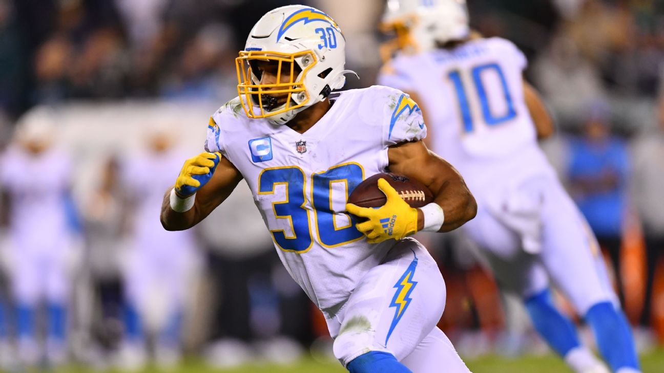 Los Angeles Chargers RB Austin Ekeler out Sunday after testing positive for COVI..