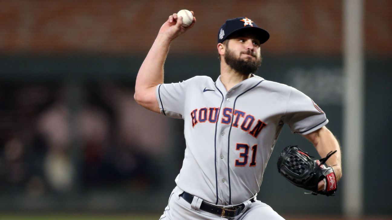Astros reliever Graveman not on ALCS roster