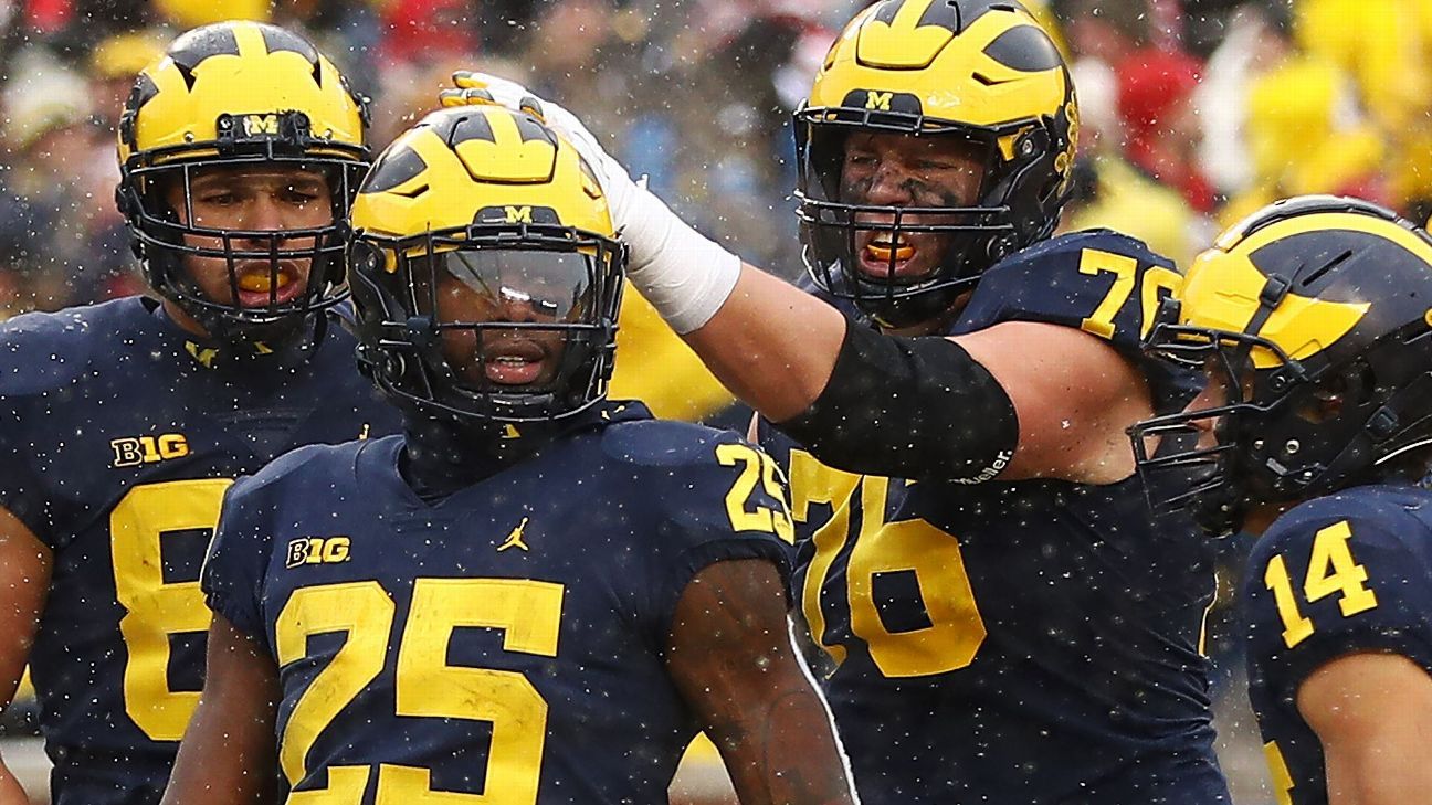 Michigan Wolverines roll past rival Ohio State Buckeyes secure spot in Big Ten championship game – ESPN