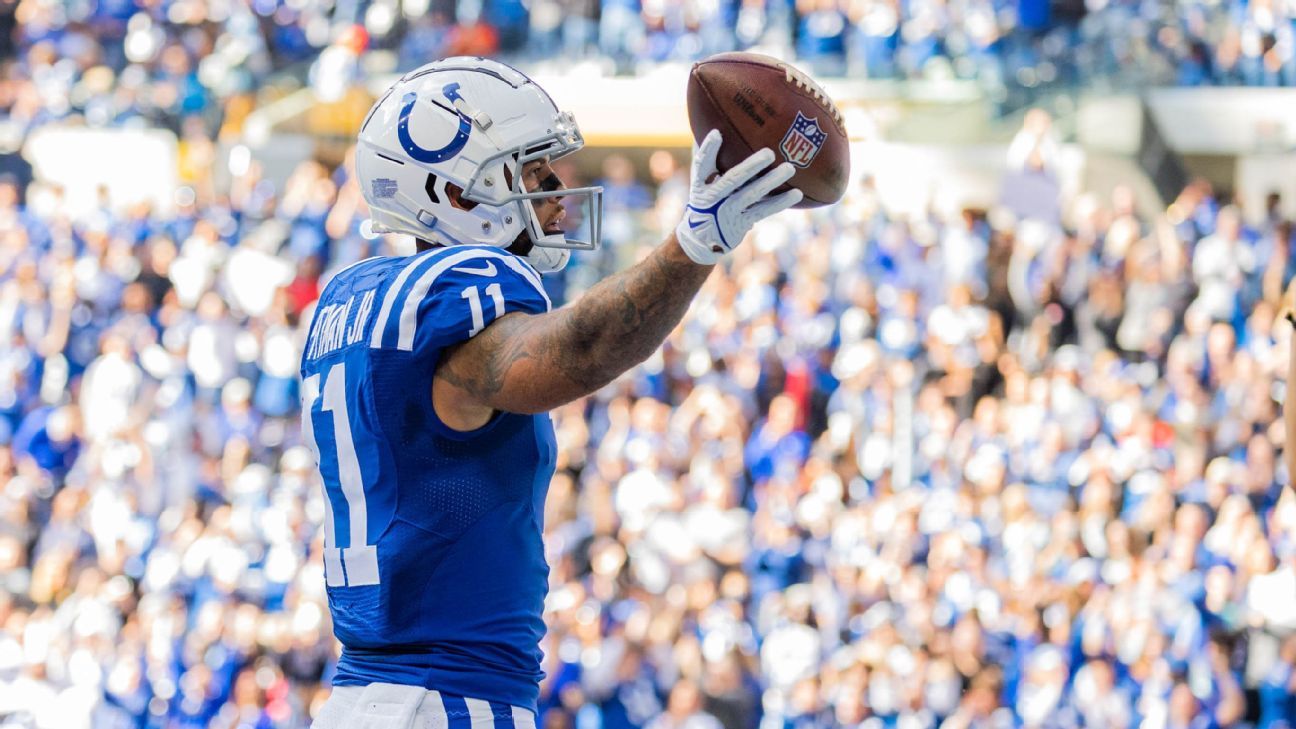 Indianapolis Colts WR Michael Pittman wirft gegen die Jacksonville Jaguars