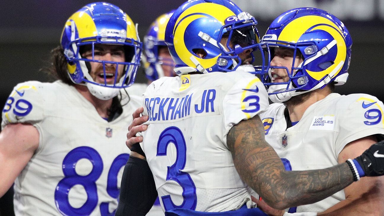 Los Angeles Rams overcome Matthew Stafford's three picks to secure playoff berth..