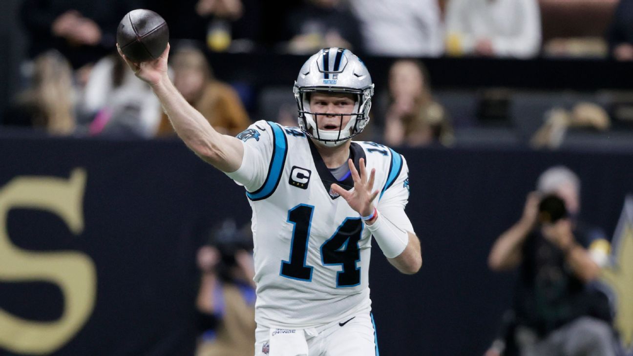 Sam Darnold 'in the lead' for Carolina Panthers quarterback job, general manager..