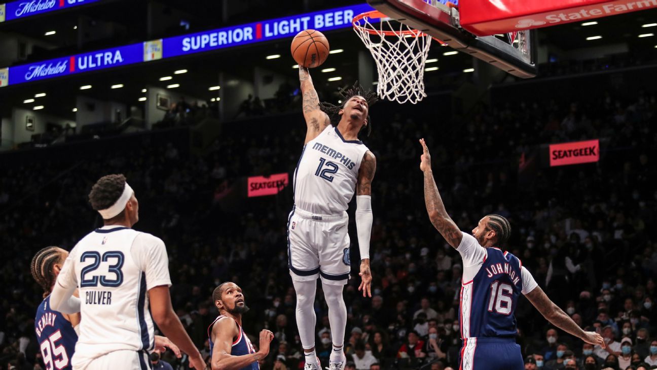 Ja Morant Memphis Grizzlies Unsigned 2022 NBA All-Star Game Dunking Photograph