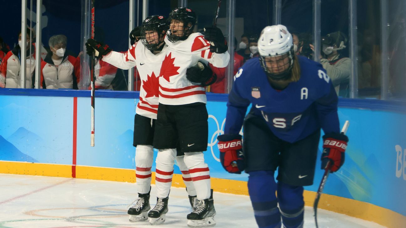 Canada women’s hockey team overcomes Team USA’s shot advantage in rivalry win to close out Beijing Olympics preliminary round – ESPN