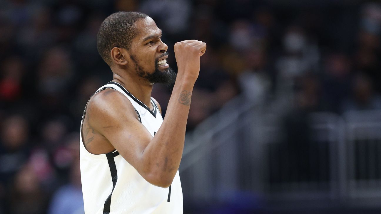 Brooklyn Nets' Kevin Durant says he's back after missing 21 NBA games