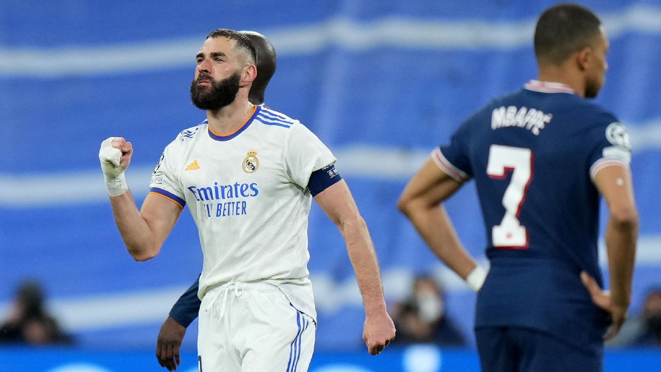 Benzema hat-trick sees Real Madrid knock PSG out of Champions League