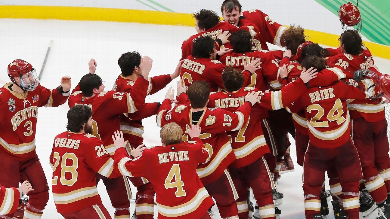 Denver Pioneers 'stick with it,' rally in third period to win school's ninth NCA..