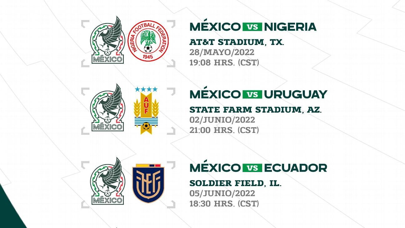 ¿Cuándo son los partidos amistosos de México