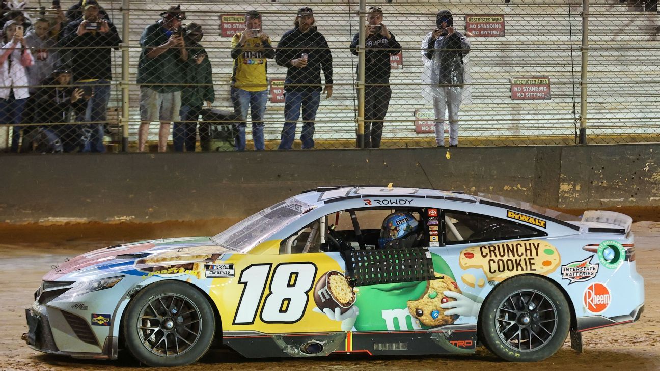 Kyle Busch, 'one of the best in stock car racing,' slips past Tyler Reddick, Cha..