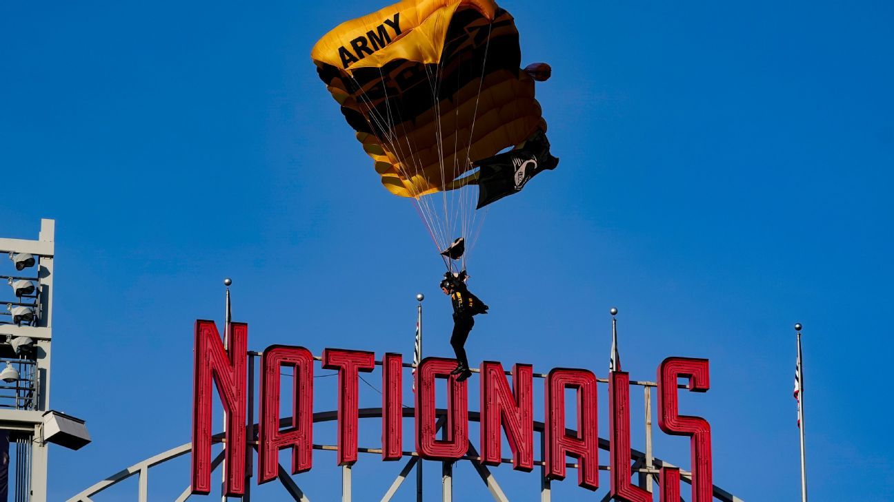 Pregame demonstration involving parachuters at Nationals Park causes brief evacu..