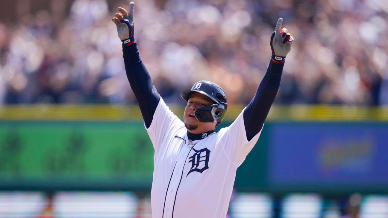 Miguel Cabrera Hits During Intentional Walk
