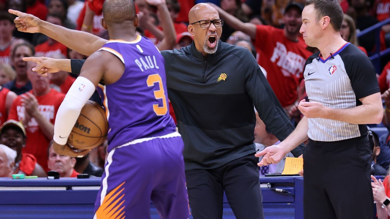 Phoenix Suns' Monty Williams says free throw disparity in Game 4 loss to New Orl..
