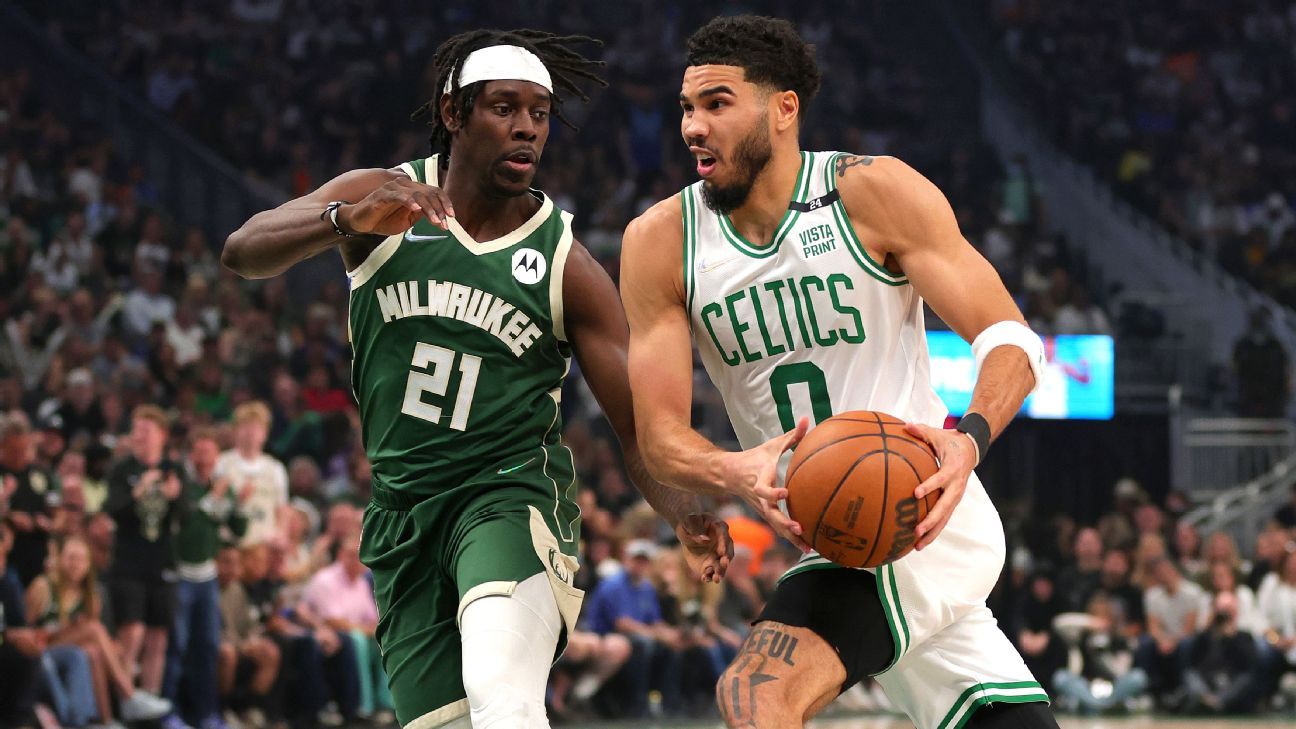 A detailed view of the shoes worn by Boston Celtics forward Jayson Tatum  (0) during the second half of an NBA basketball game against the Milwaukee  Bucks Saturday, Dec. 25, 2021, in