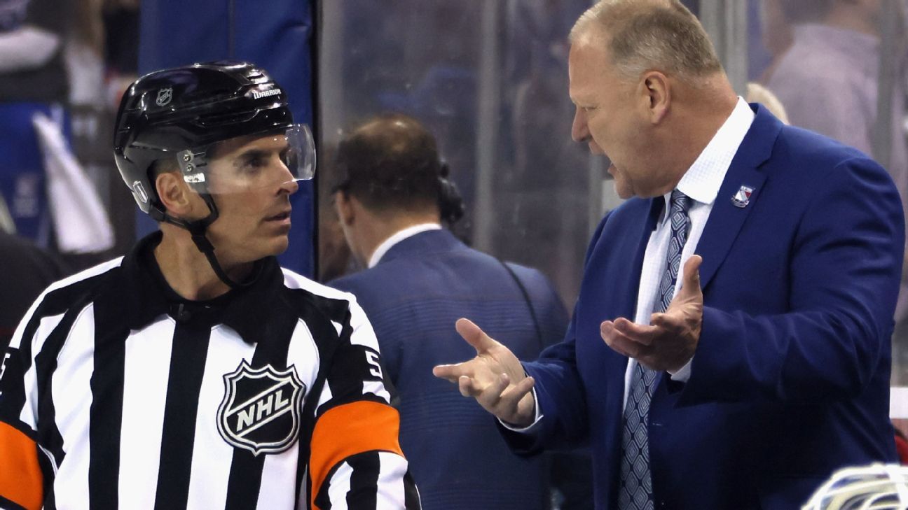 New York Rangers coach Gerard Gallant upset with Game 3 'cheap shot' from Caroli..