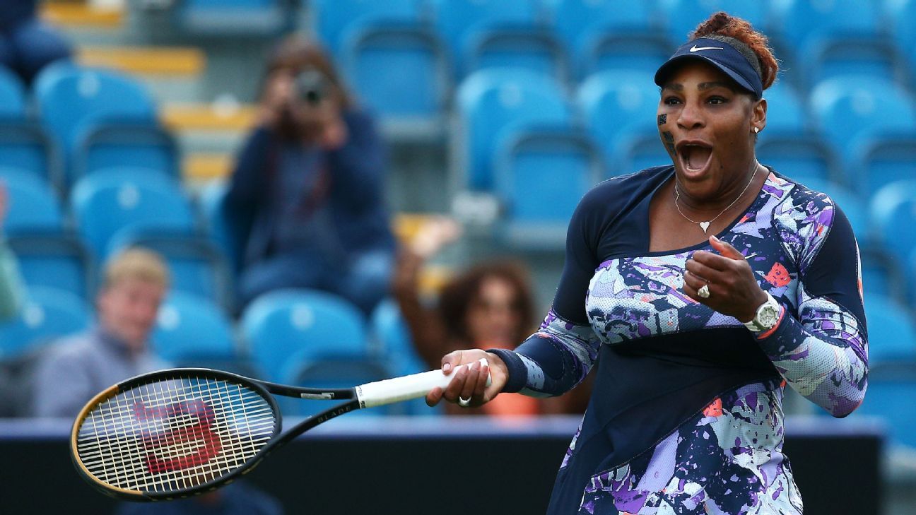 Serena Williams shows trademark intensity in first match back in nearly a year