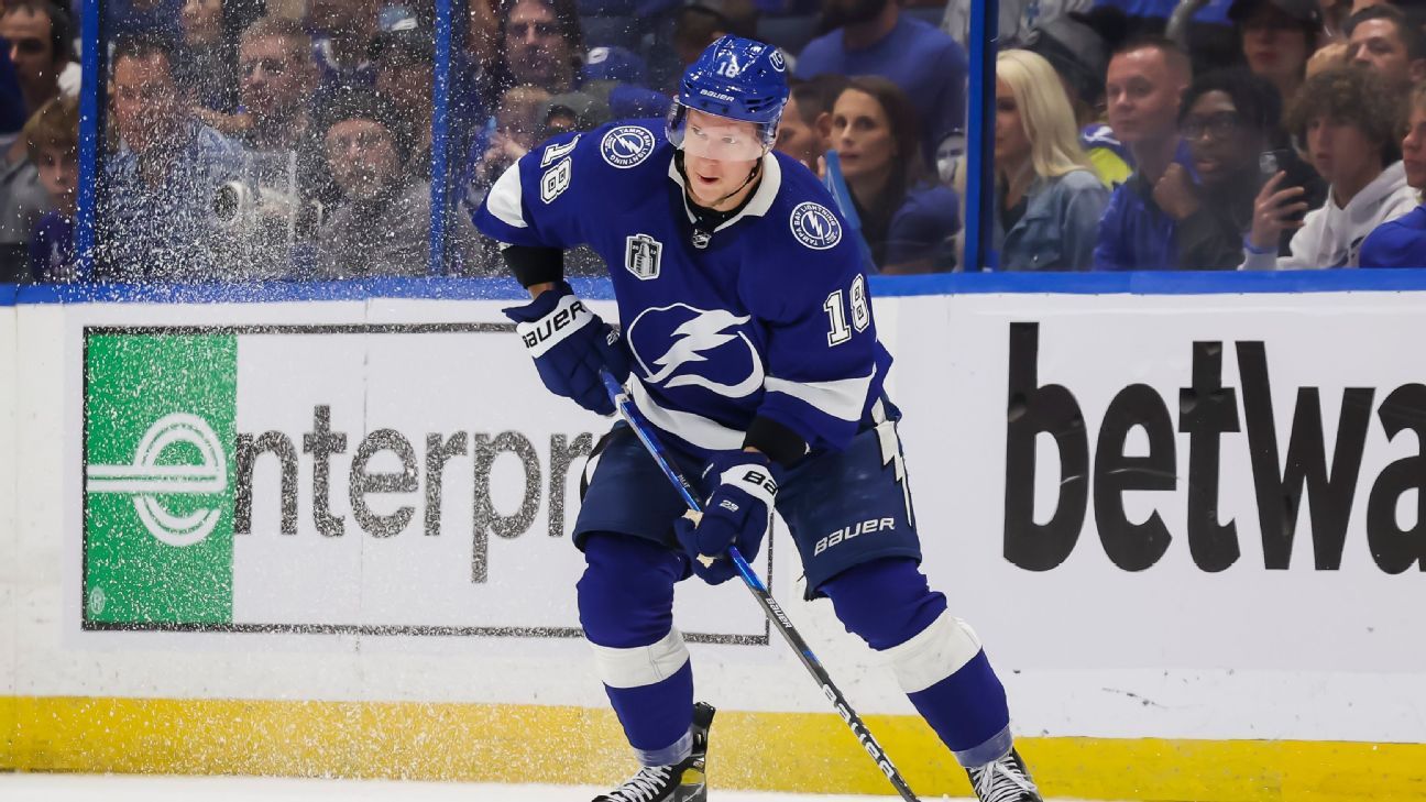 Tampa Bay Lightning F Ondrej Palat practicing but still in red no contact  jersey