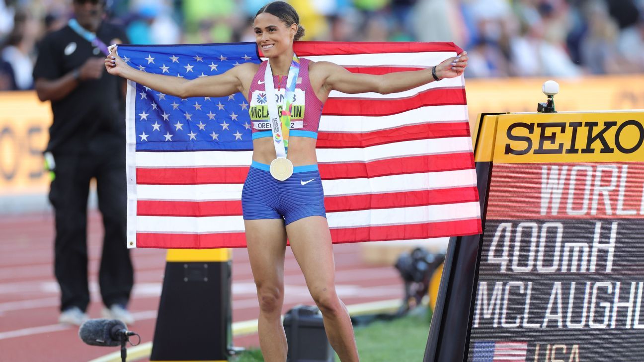 ‘Unreal’ – Sydney McLaughlin again breaks own world record in winning first 400m hurdles title at world championships – ESPN