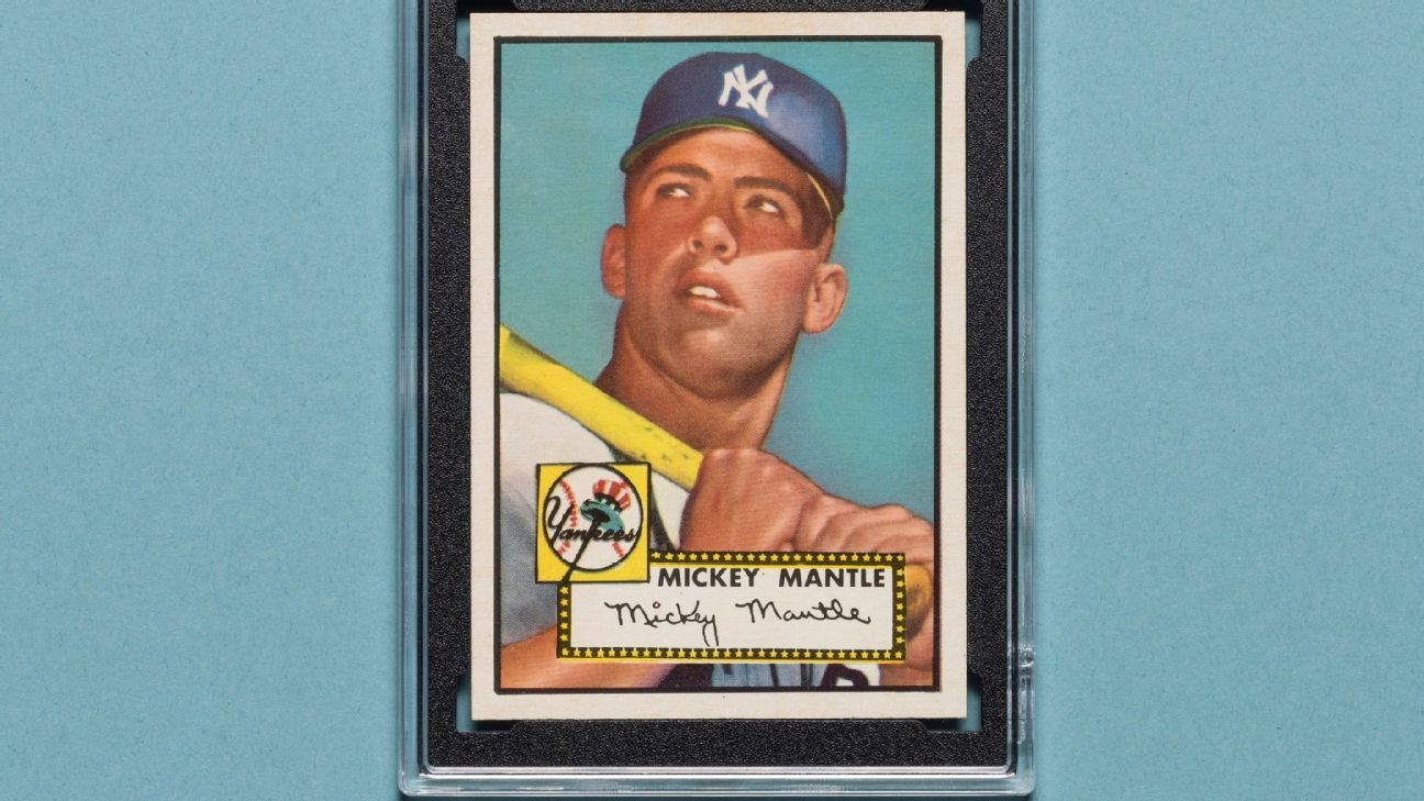 1952 Topps Mickey Mantle card sells for $12.6 million, shattering record -  ESPN