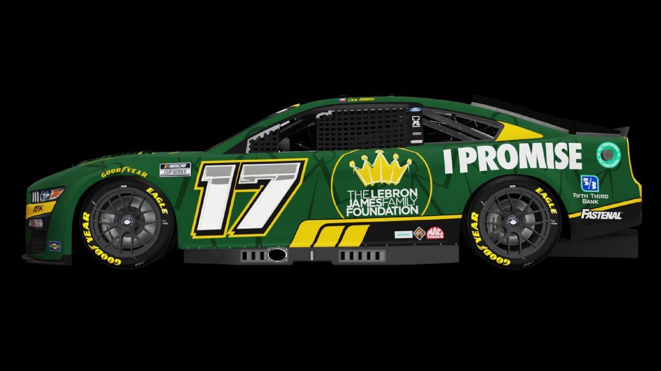 'So AMAZING!!!!': LeBron James' charity is the paint scheme for Chris Buescher's No. 17 car