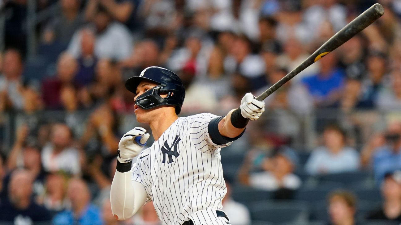 Aaron Judge van de New York Yankees werd de eerste speler die 40 homeruns sloeg