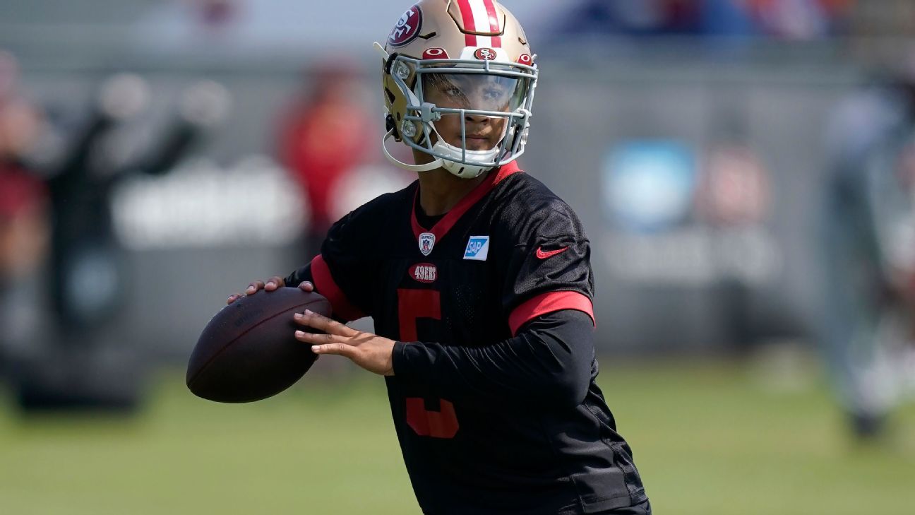 Best of Saturday at NFL training camps: 49ers' Trey Lance progressing; Jets hosting Duane Brown; Browns' Kareem Hunt a hold-in