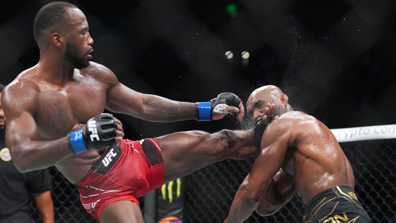 Leon Edwards takes Kamaru Usman's UFC title with 5th-round head-kick KO