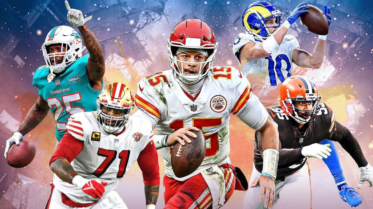 Mahomes, Brady, Rodgers Projetamos os 100 melhores jogadores da  temporada 2022 da NFL; veja a lista completa - ESPN