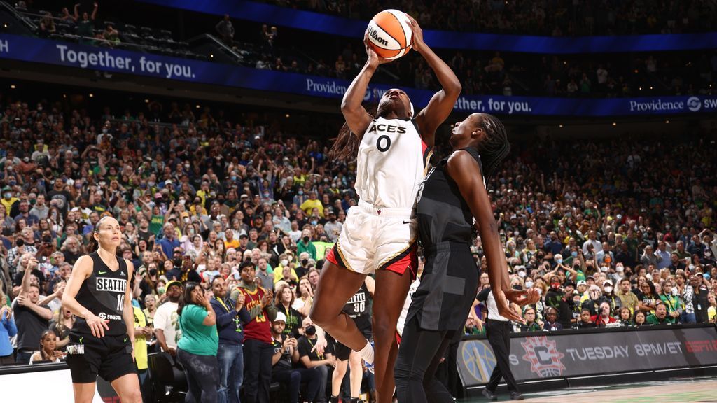 Las Vegas Aces prevail in OT over Seattle Storm after wild, record-setting end t..