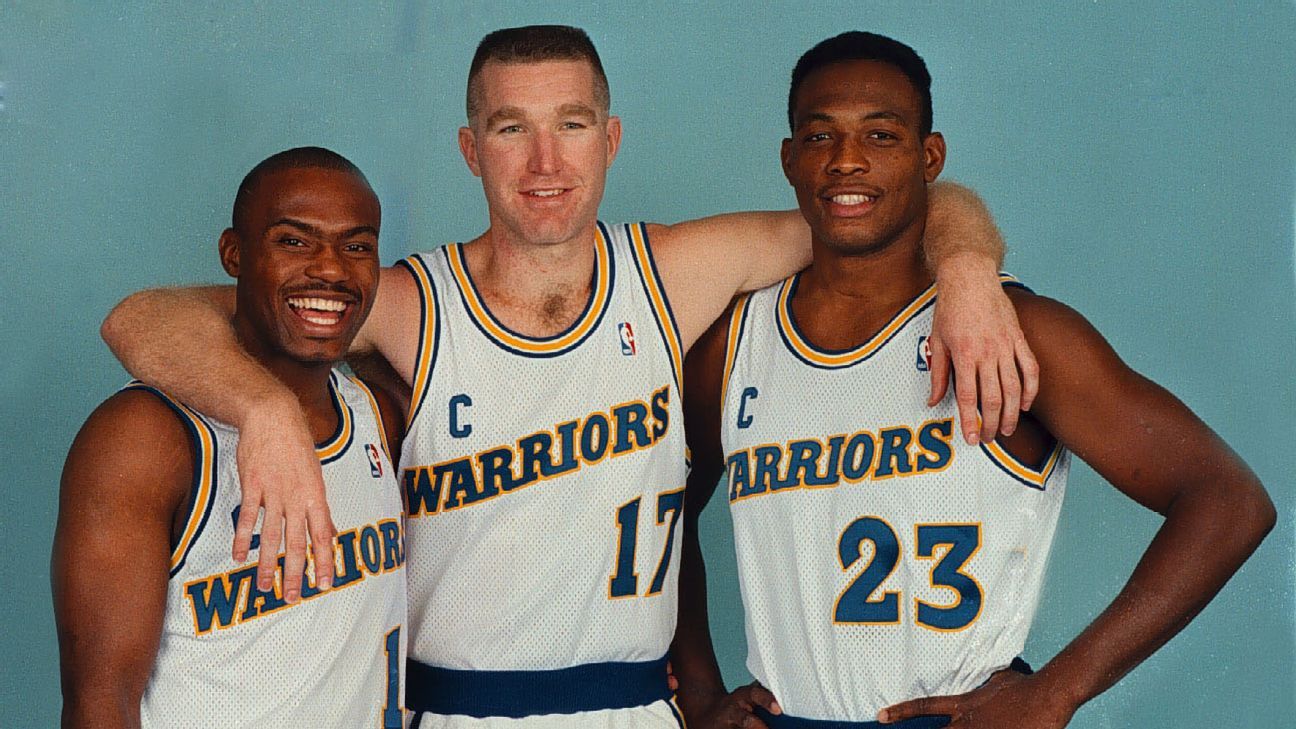 Golden State Warriors Chris Mullin, Tim Hardaway & Mitch Richmond